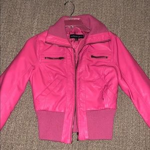 Pink leather jacket